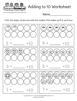 Making 10 Worksheets for Kindergarten (Free Printables)