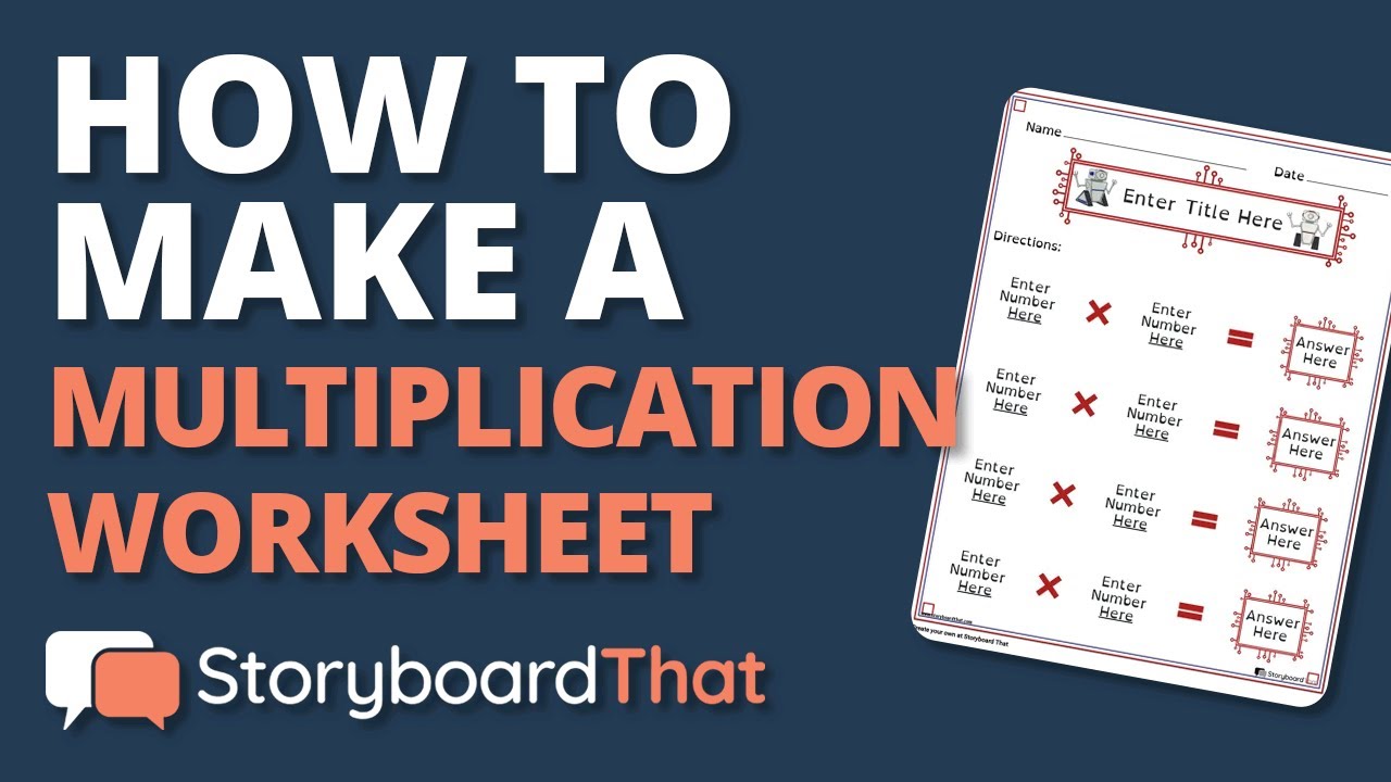 How to make a Multiplication Worksheet in the Storyboard Creator