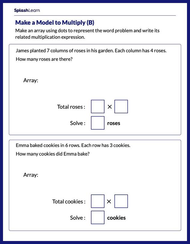 Multiply by Making a Model - Math Worksheets - SplashLearn