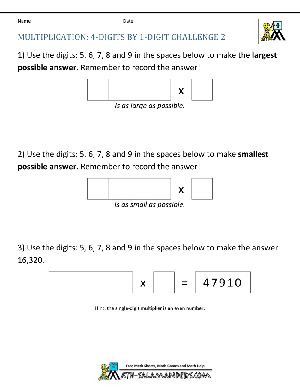 make multiplication worksheet