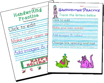 Handwriting Practice and Copywork Worksheets Maker