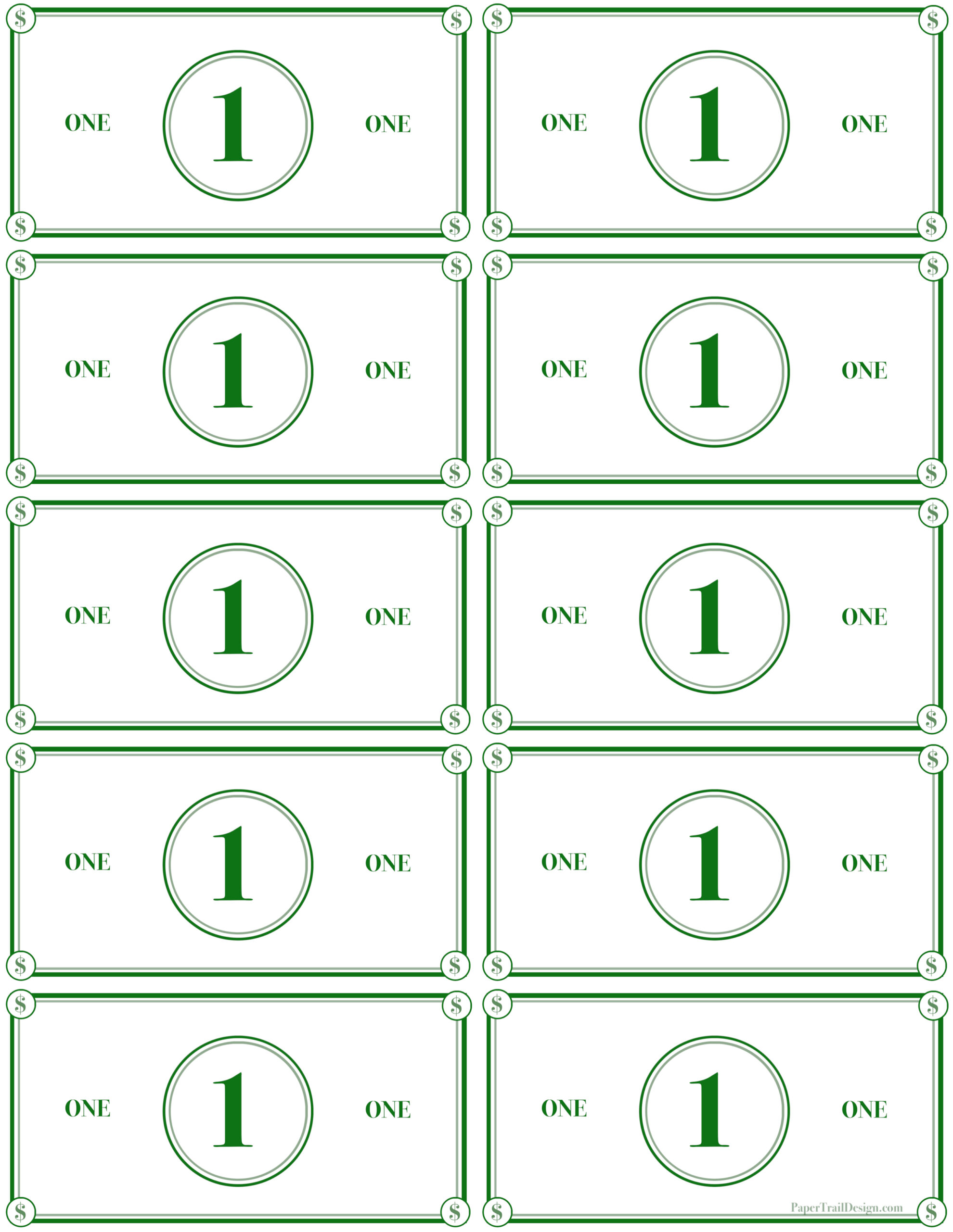 Play Money Printable - Paper Trail Design
