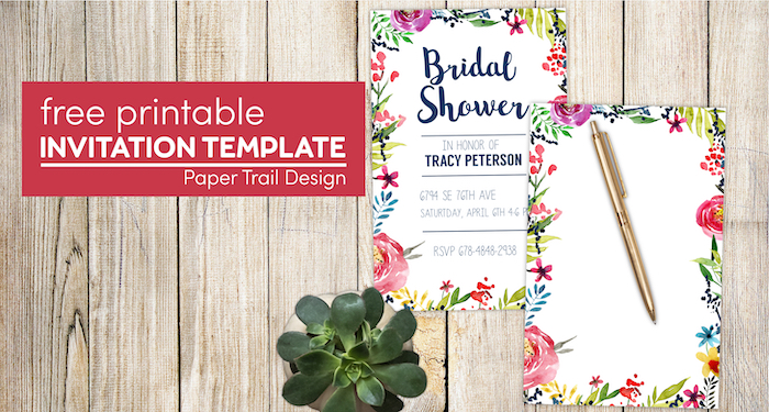 Floral Borders Invitations {Free Printable Invitation Templates ...