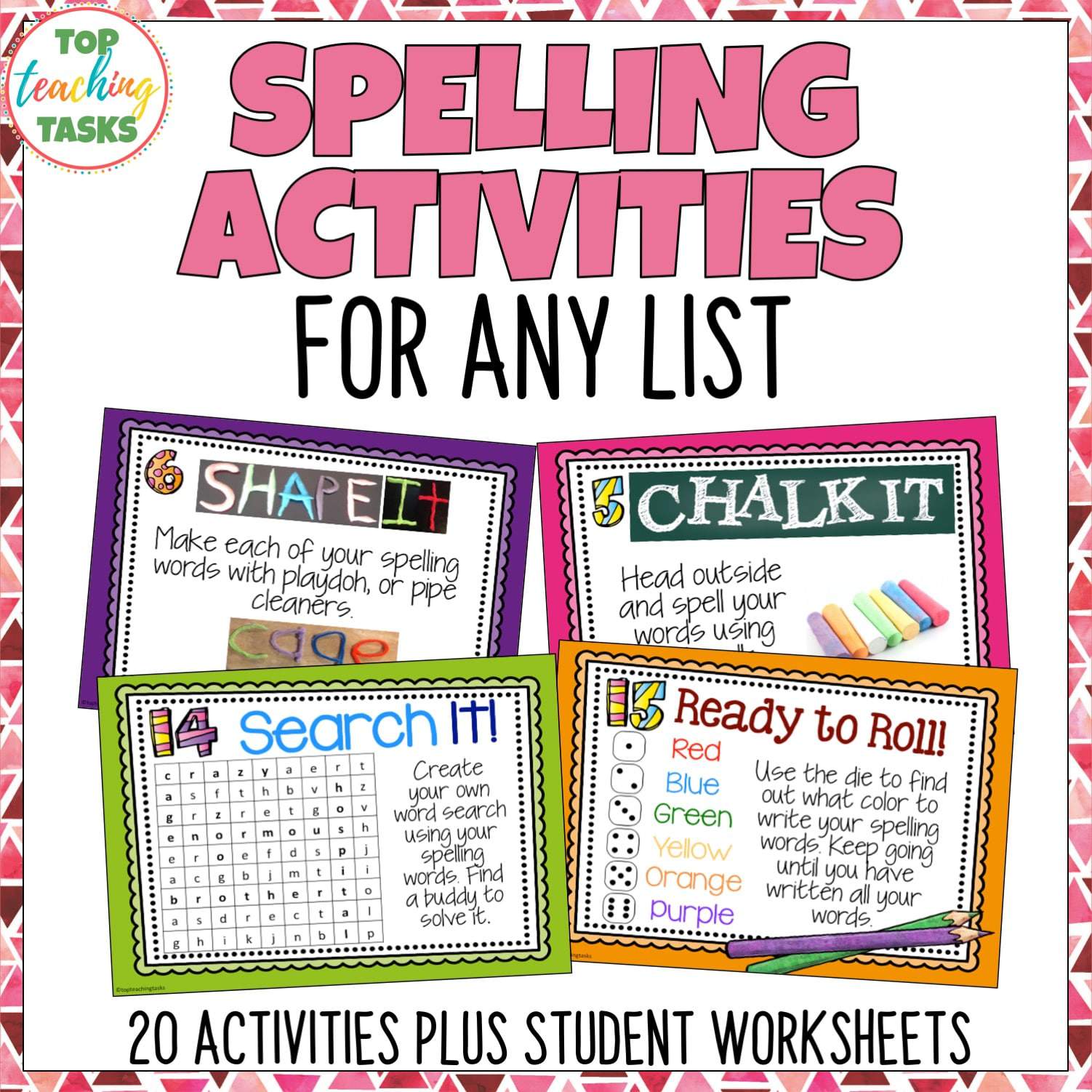 make spelling worksheet from your own list