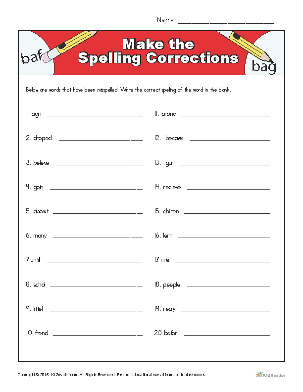 Make the Spelling Corrections | Correcting, Proofing and Editing