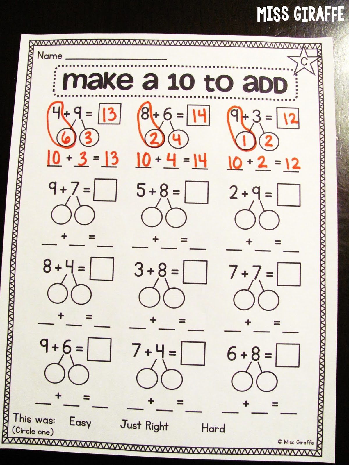 make ten to add worksheet