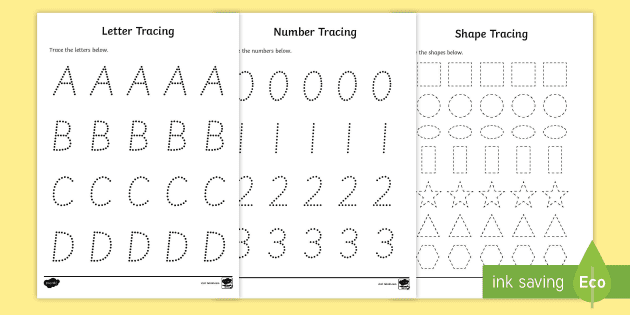 Tracing Pattern Worksheets for Kindergarten |  USA
