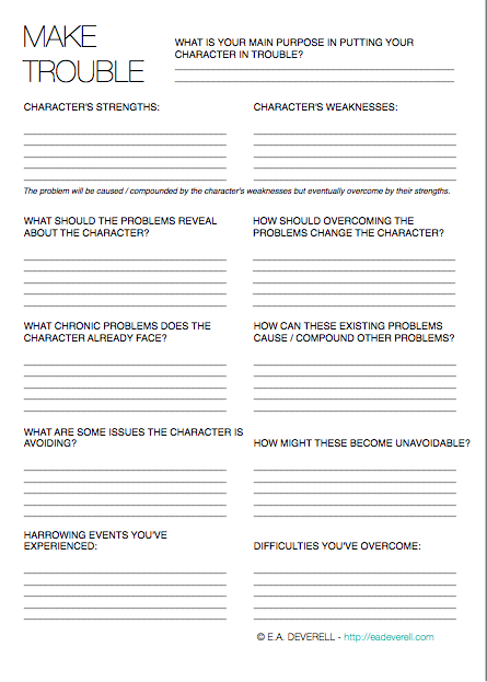 Make Trouble (Writing Worksheet Wednesday)