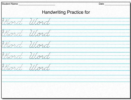 make your own cursive handwriting worksheet