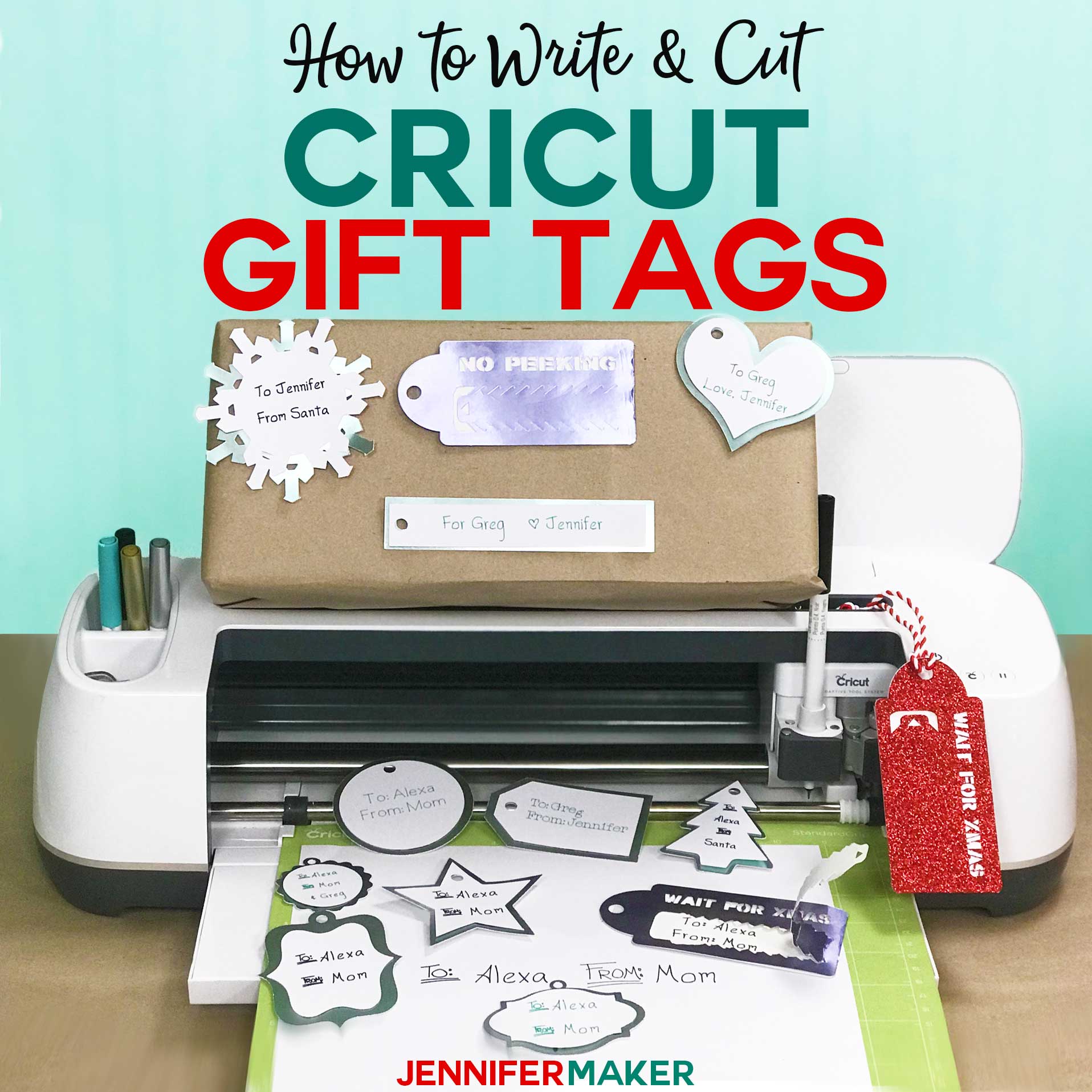 Make Gift Tags with a Cricut (+ Free Penwriting Font) - Jennifer Maker