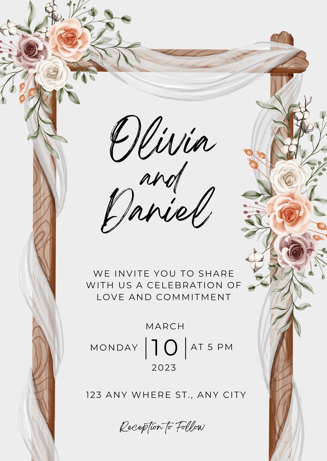 Free custom rustic wedding invitation templates | Canva - Worksheets ...