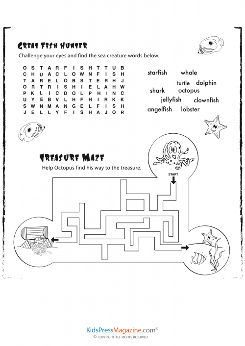 Word Search and Maze Combo - KidsPressMagazine.com
