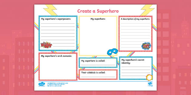 Create a Superhero Worksheet (teacher made) - Twinkl