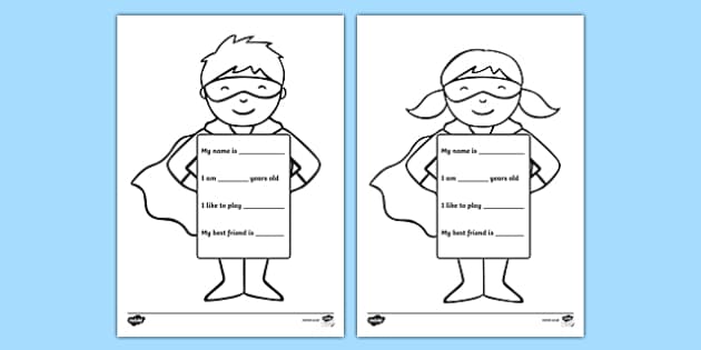 make your own superhero worksheet