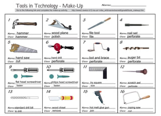 Tools makeup worksheet | PPT