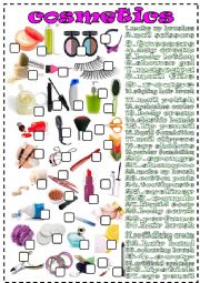 Cosmetics worksheets