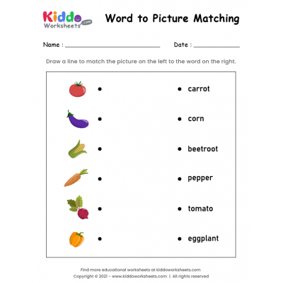 making a matching worksheet