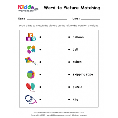 making a matching worksheet