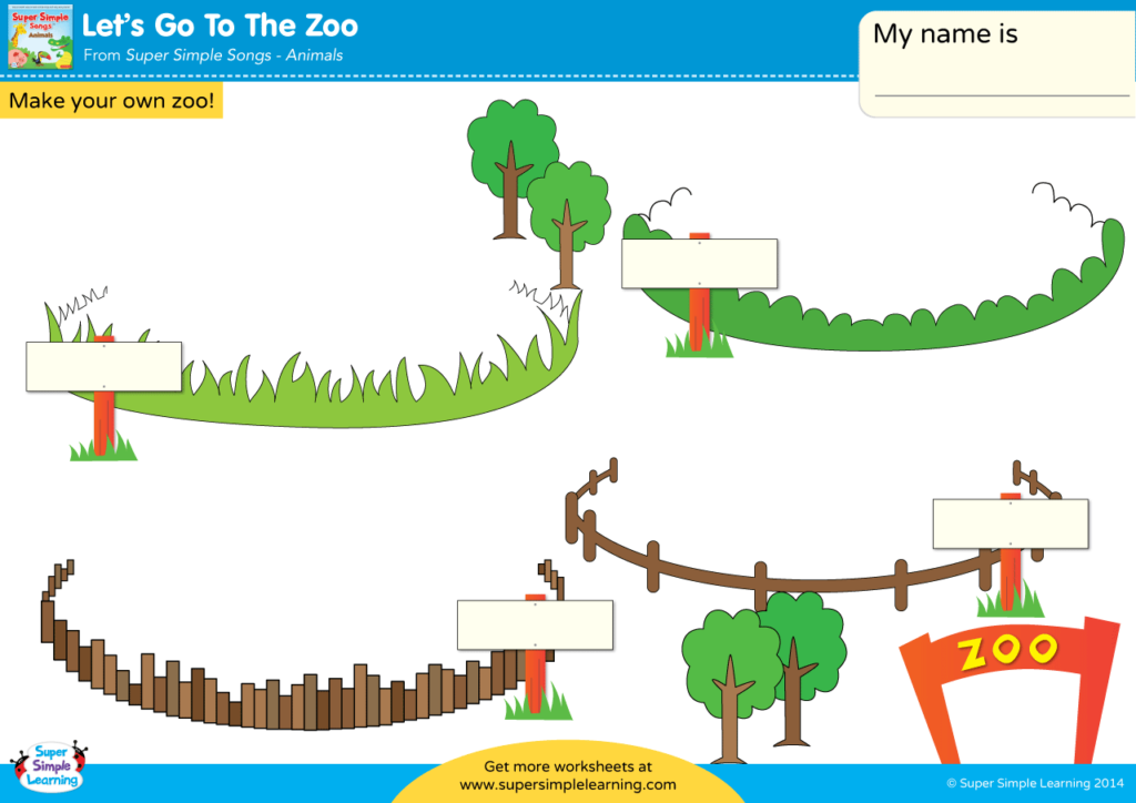 Lets Go To The Zoo Worksheet - Make Your Own Zoo - Super Simple