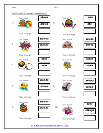 Making Change Worksheets