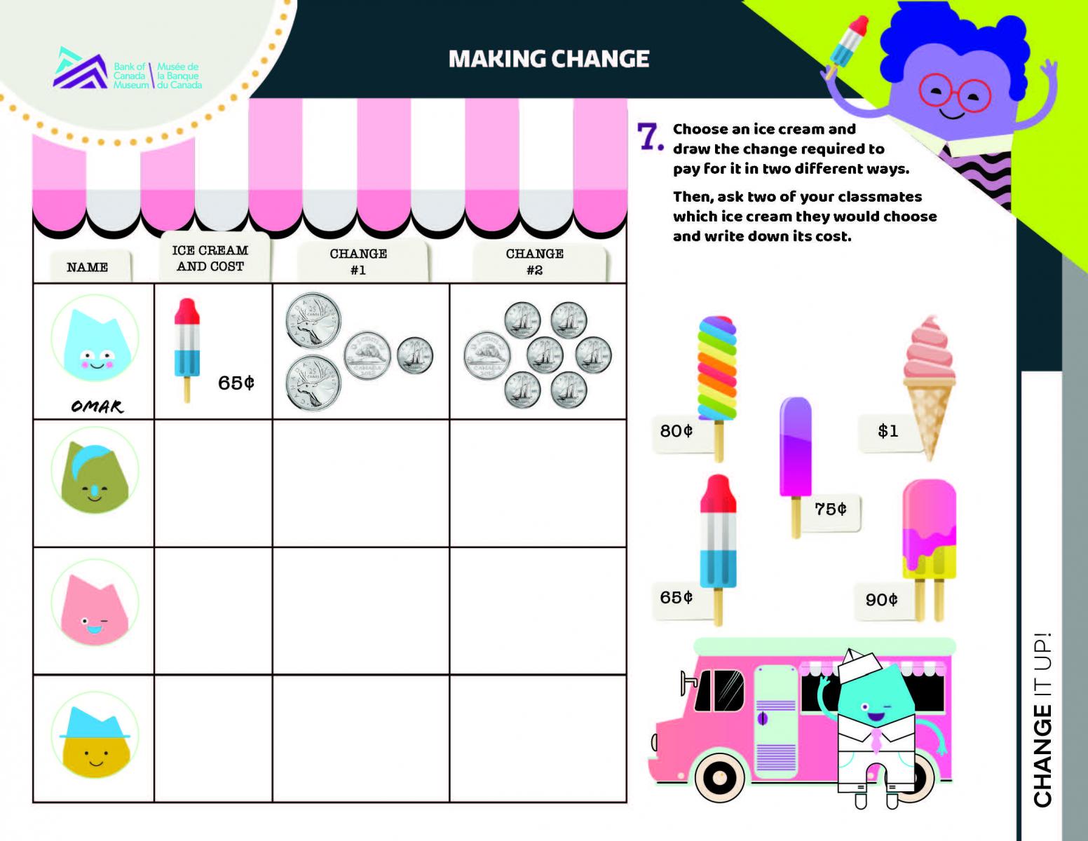 making change money worksheet