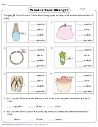 Making Change Worksheets | U.S. Money