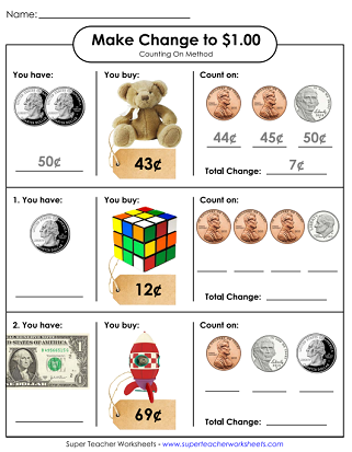 making change money worksheet