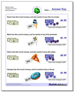 making change worksheet for 2nd grade