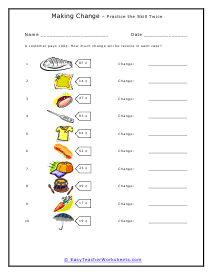Making Change Worksheets