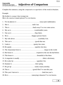 Comparisons and Superlatives Lesson Plans &  Worksheets