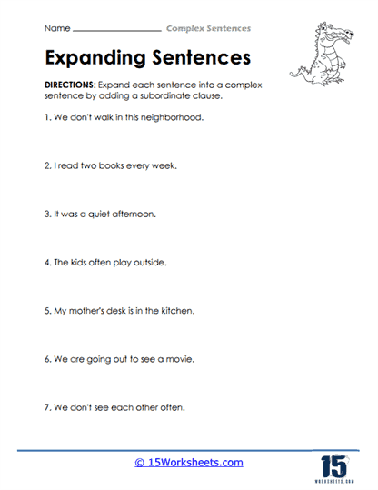 Complex Sentences Worksheets - 15 Worksheets Library