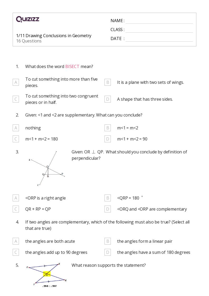 making conclusions geometry worksheet answers