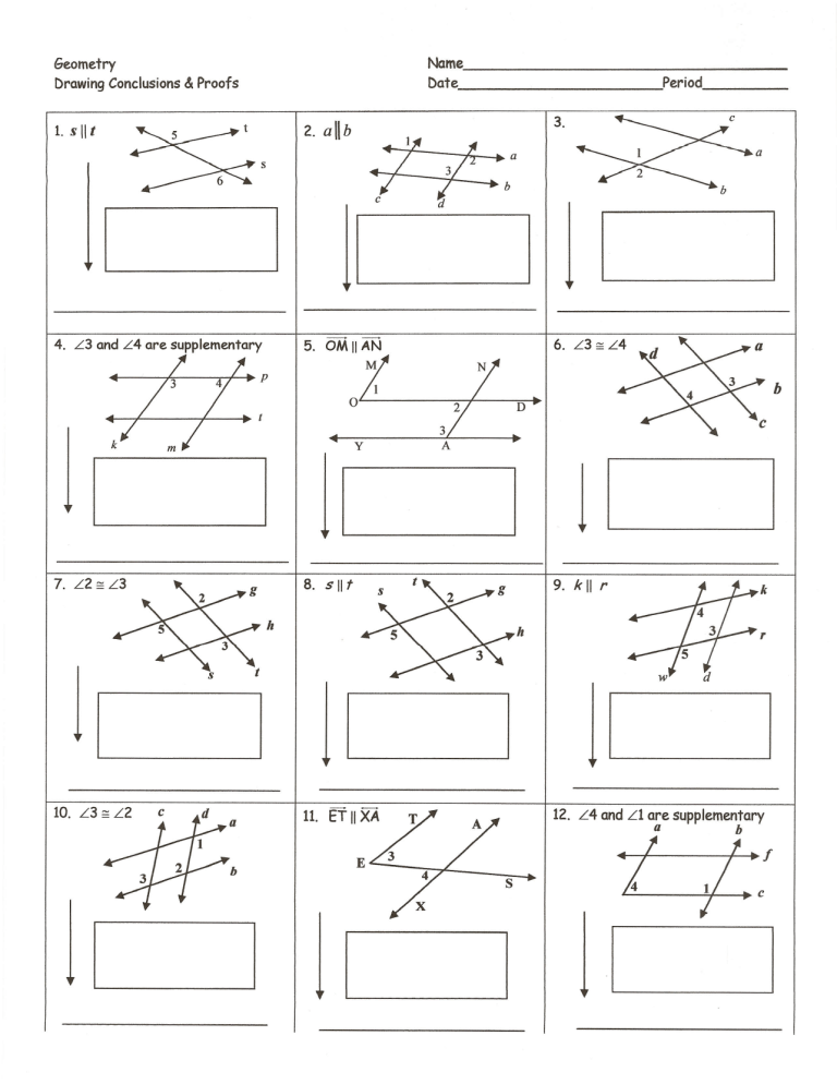 Free making conclusions worksheet geometry, Download Free making