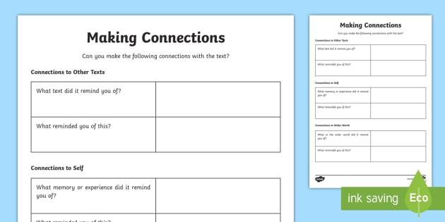 making connections worksheet