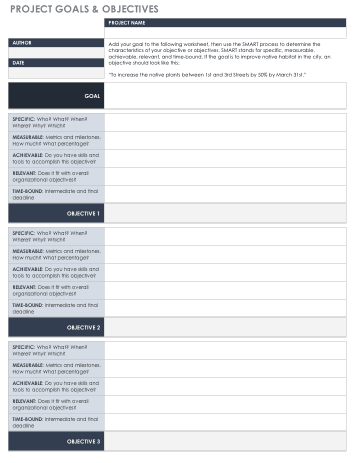 making goals worksheet
