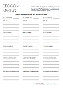Decision Making (Writing Worksheet Wednesday)