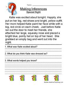 making inferences 5th grade worksheet