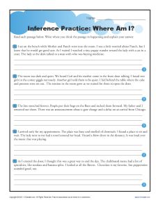 Where Am I? | More Inference Practice for Middle School