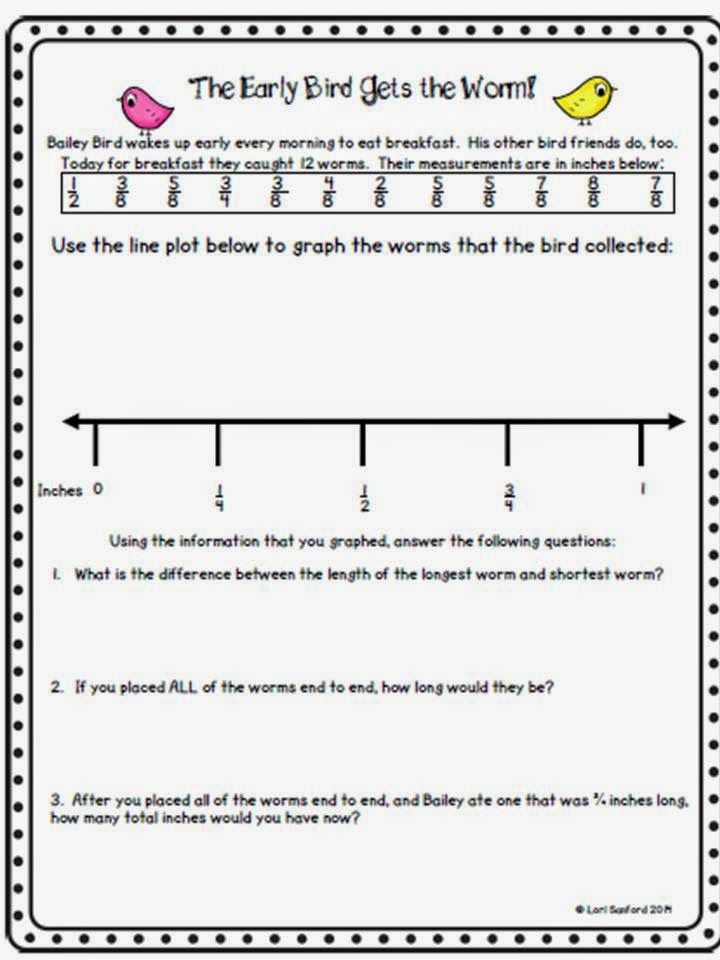 Worksheet Wednesday: Fractions on a line plot FREEBIE