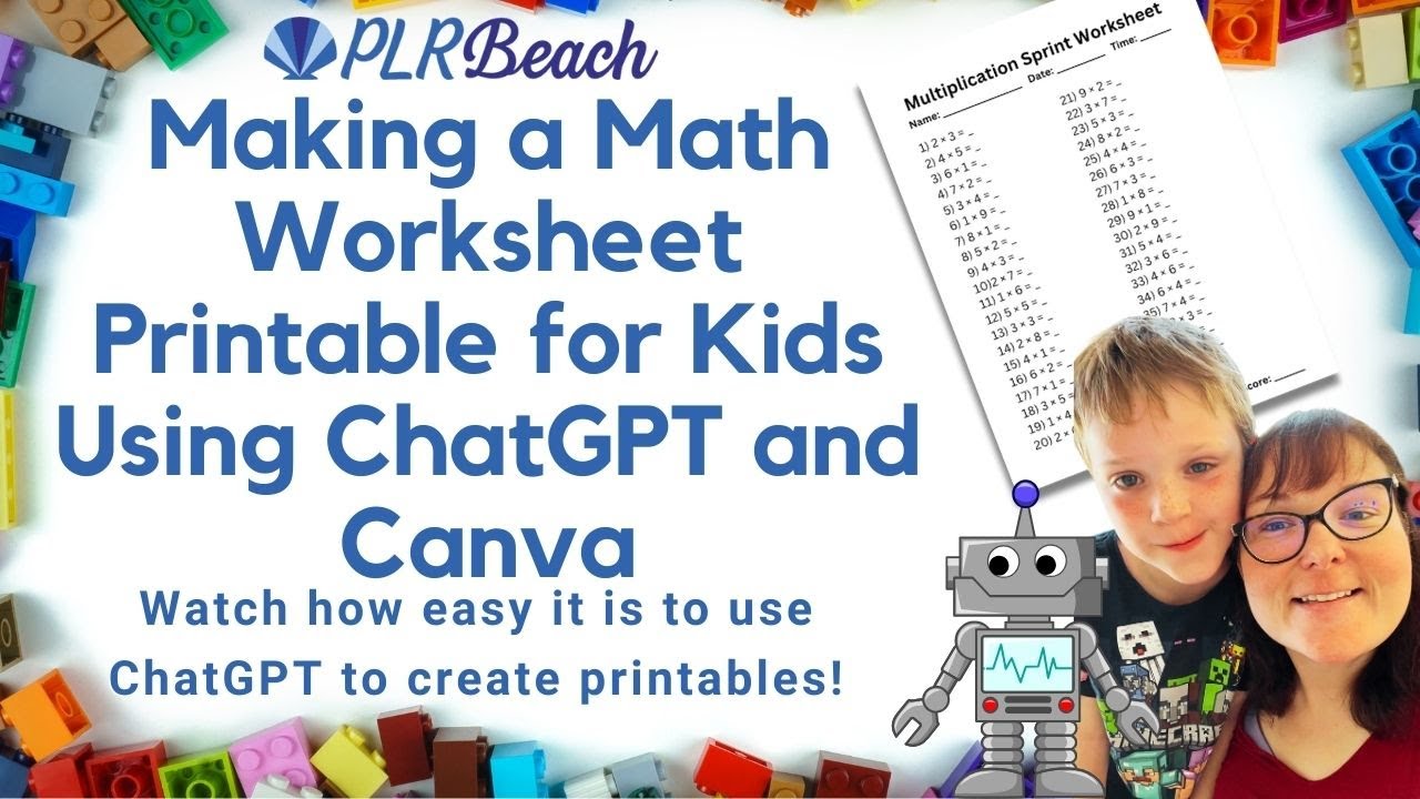 How to Make a Math Worksheet Printable for Kids Using ChatGPT &  Canva 2023  | Crafty Becky Tutorials