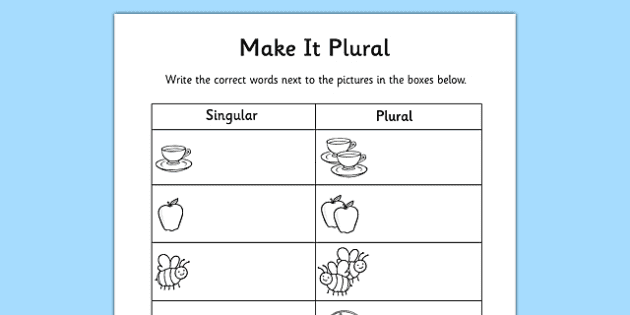 making nouns plural worksheet