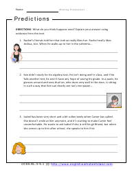 Making Predictions Worksheets