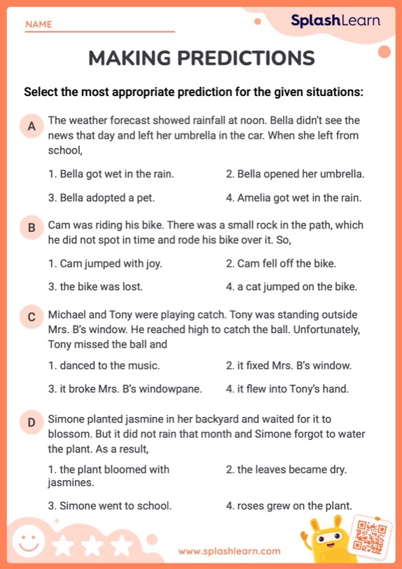 Prediction Worksheets for Kids Online