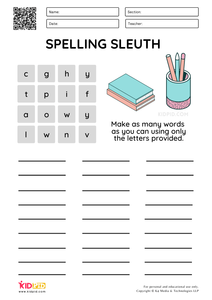 making spelling worksheet