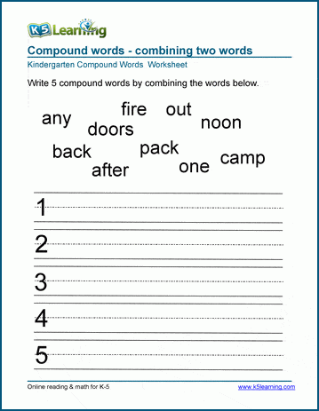 Making Compound Words Worksheets | Worsheets library