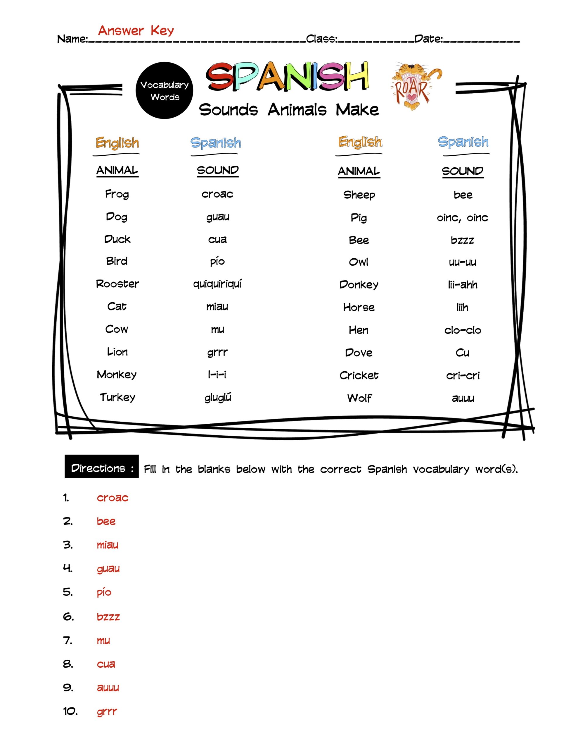 making vocabulary worksheet