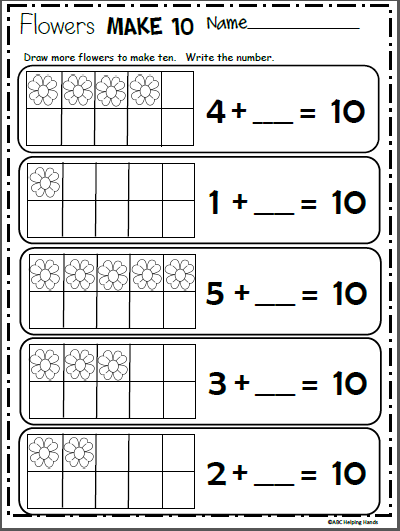 Free Spring Math Worksheet - Make 10 | Made By Teachers