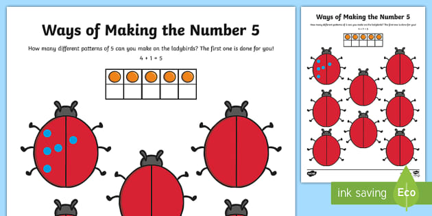 Ways of making 5 Worksheet / Worksheet (teacher made)
