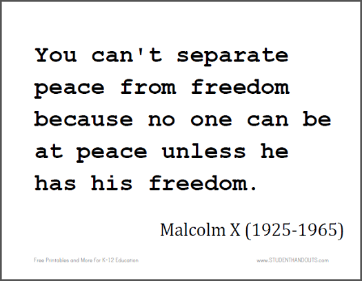 malcolm x printables