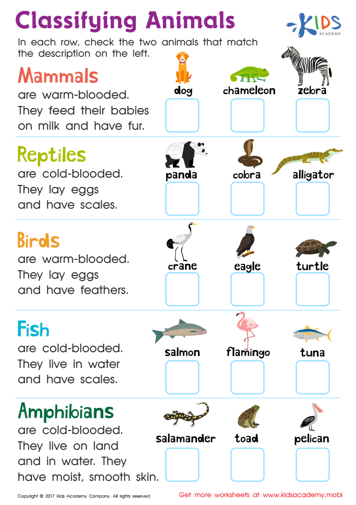 mammal worksheet for 2nd grade